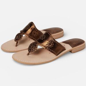310 Jack Rogers Metallic Bronze Gold Thong Sandals